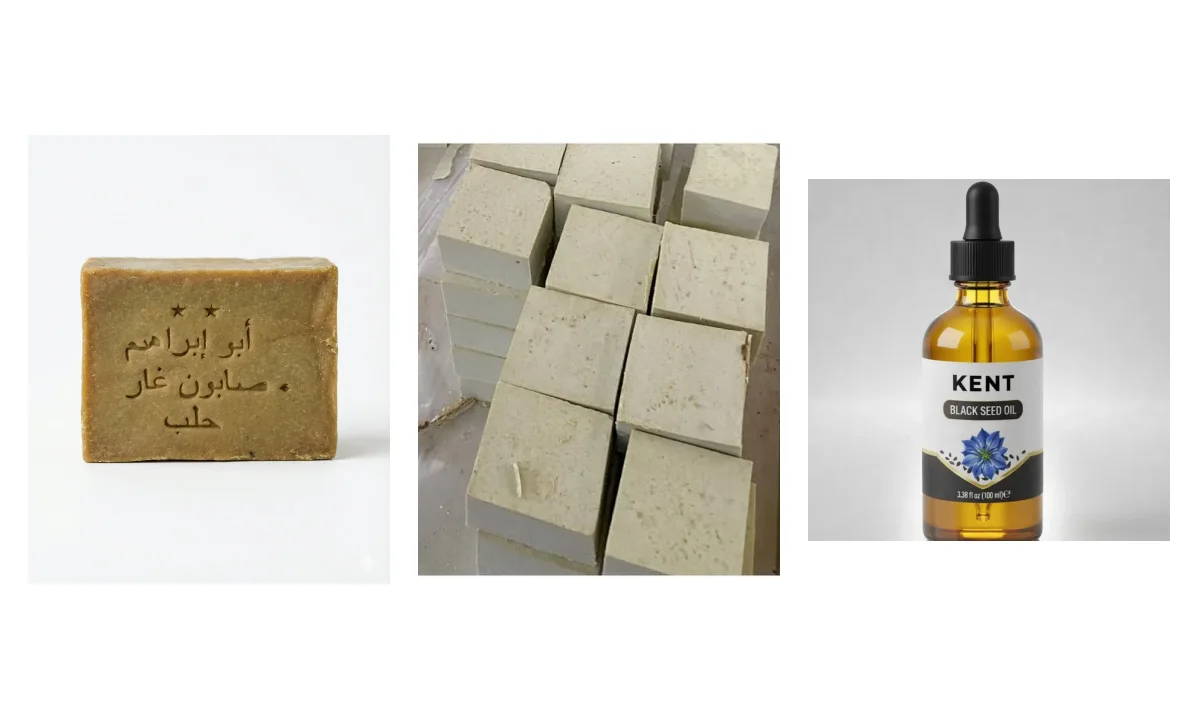 Turkish Soap & Black Seed Oil Starter Kit — Aleppo soap, olive oil soap and a 100 ml black seed oil bottle