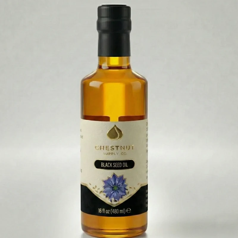 Cold-pressed black seed oil — 16 fl oz wholesale bottle